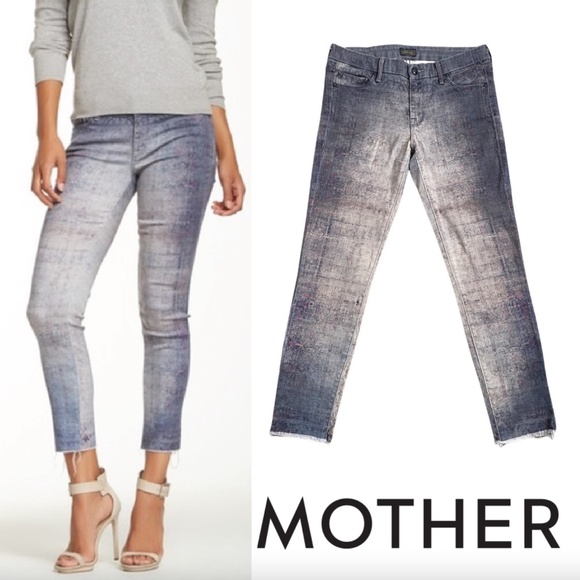 MOTHER Ankle & Cropped Jeans in Distressed Gray - Picture 1 of 16